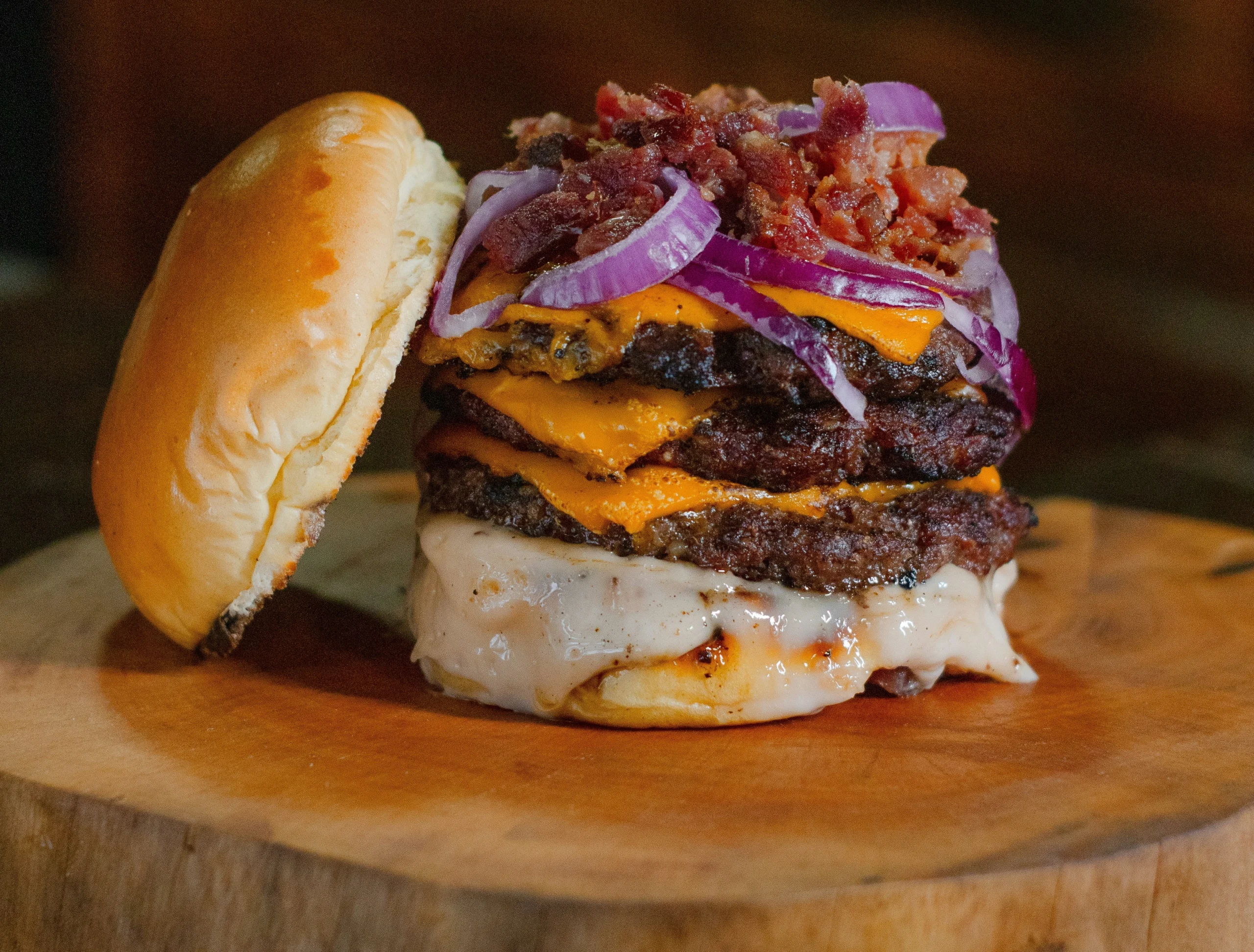 Cheesy burger with hi-melt cheese
